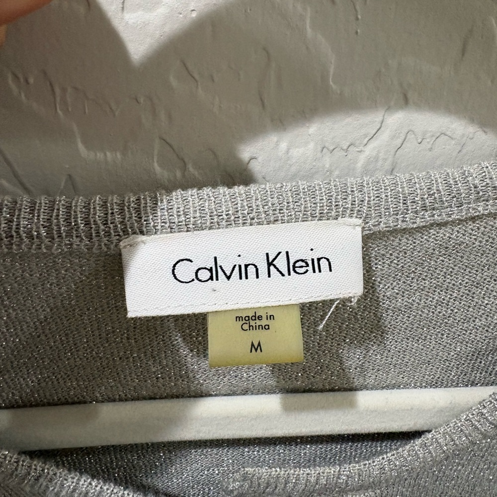 Calvin Klein Silver gray sparkly cardigan - Picture 5 of 5